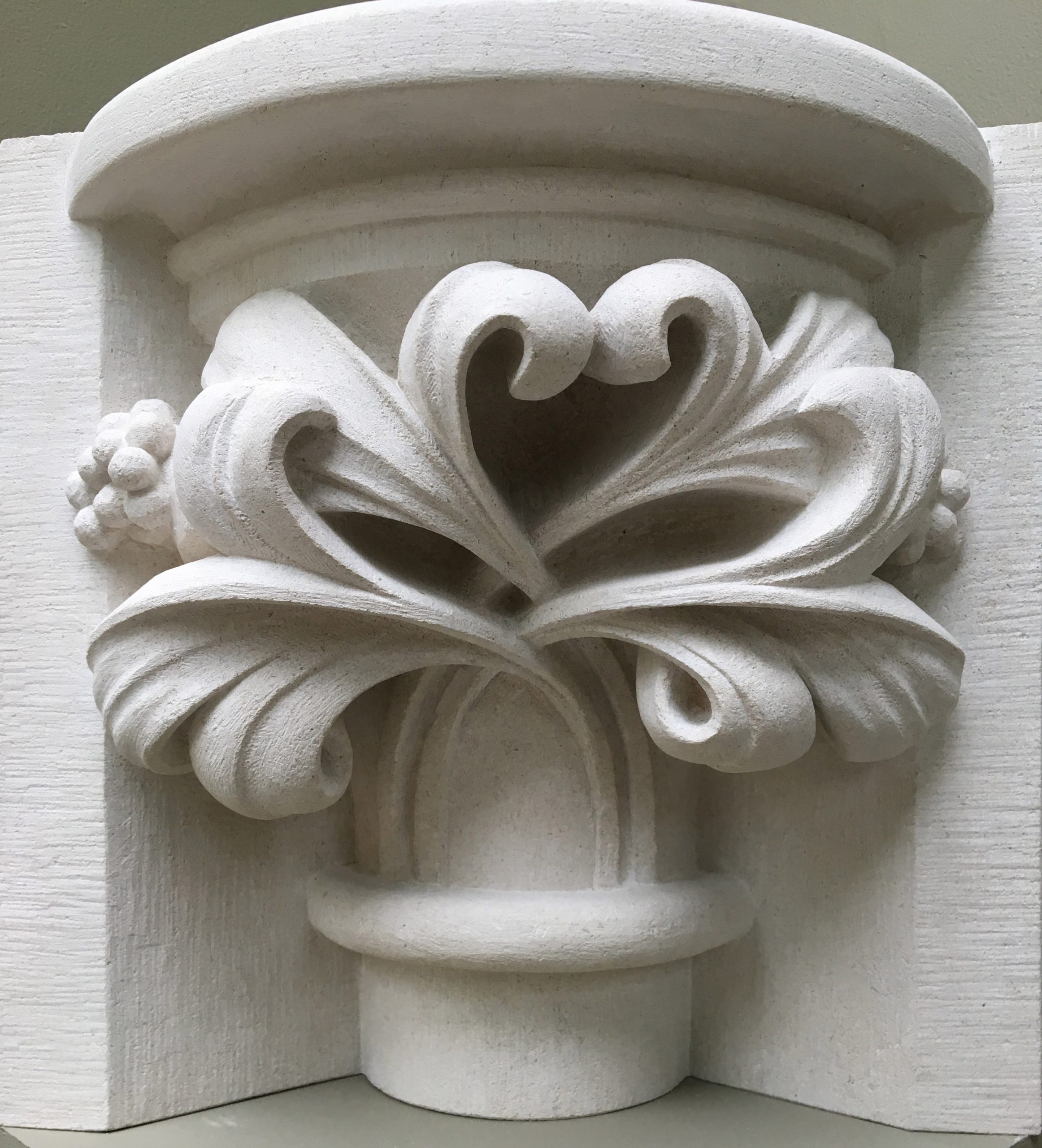 Capital carved in limestone